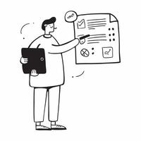 Person with Clipboard and Organized Service Coordination concept as A person holding a clipboard ensuring organized service coordination set against a clean background offering spa pure vector