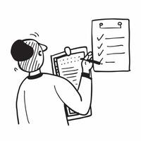 Person with Clipboard and Organized Service Coordination concept as A person holding a clipboard ensuring organized service coordination set against a clean background offering spa pure Set 4 vector