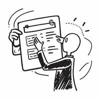 Person with Clipboard and Detailed Service Tracking concept as A person holding a clipboard ensuring detailed service tracking set against a clean background with space for text or pure Set 4 vector