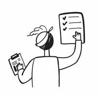 Person with Clipboard and Organized Service Coordination concept as A person holding a clipboard ensuring organized service coordination set against a clean background offering spa pure Set 2 vector