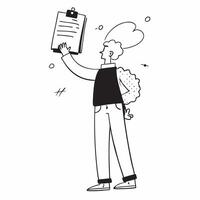 Person with Clipboard and Systematic Service Management concept as A person holding a clipboard ensuring systematic service management set against a clean background offering space pure vector