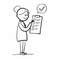 Person with Clipboard and Reliable Service Coordination concept as A person holding a clipboard ensuring reliable service coordination set against a clean background offering space pure Set 4 vector