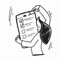 Person with Clipboard and Systematic Service Management concept as A person holding a clipboard ensuring systematic service management set against a clean background offering space pure Set 4 vector