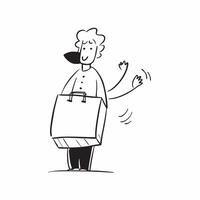Person with Delivery Bag and Reliable Service concept as A person holding a delivery bag symbolizing reliability and commitment in service delivery set against a clean background w pure Set 2 vector