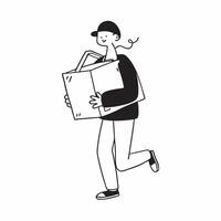 Person with Delivery Bag and Reliable Service concept as A person holding a delivery bag symbolizing reliability and commitment in service delivery set against a clean background w pure Set 3 vector