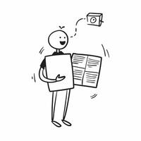 Person with Delivery Box and Clipboard for Courier Service concept as A person holding a delivery box and clipboard set against a clean background offering ample space for text or pure vector