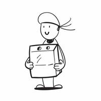 Person with Delivery Bag and Dedicated Service concept as A person holding a delivery bag symbolizing dedicated service set against a clean background offering space for text or gr pure Set 2 vector