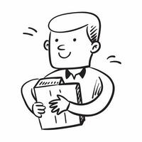 Person with Delivery Bag and Reliable Service concept as A person holding a delivery bag symbolizing reliability and commitment in service delivery set against a clean background w pure Set 4 vector