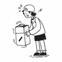 Person with Delivery Bag and Timely Courier Service concept as A person holding a delivery bag symbolizing timely courier service set against a clean background offering space for pure vector