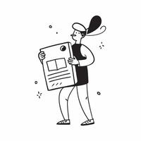 Person with Delivery Box and Professional Courier Service concept as A person holding a delivery box symbolizing professional courier service set against a clean background with sp pure vector
