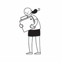 Person with Delivery Box and Trustworthy Courier Service concept as A person holding a delivery box symbolizing trustworthy courier service set against a clean background with spac pure Set 3 vector