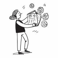 Person with Eco Friendly Investment Portfolio concept as A person holding an eco friendly investment portfolio set against a blank background with ample space for text or design el pure vector