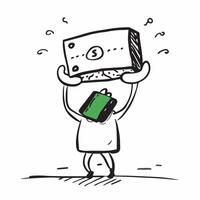 Person with Green Wallet and Recycled Money concept as A person holding a green wallet and recycled money with a plain background offering ample space for text or graphics symboliz pure vector
