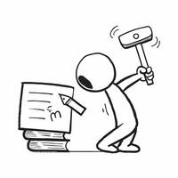 Person with Hammer and Blueprint for Building Service concept as A person holding a hammer and blueprint set against a blank background providing space for text or graphics symboli pure Set 3 vector