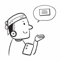 Person with Headset and Effective Customer Interaction concept as A person wearing a headset providing effective customer interaction set against a blank background offering space pure Set 2 vector