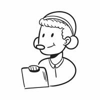 Person with Headset and Efficient Service Delivery concept as A person wearing a headset providing efficient service delivery set against a blank background offering space for text pure Set 2 vector
