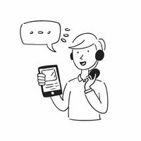 Person with Headset and Interactive Customer Service concept as A person wearing a headset providing interactive customer service set against a blank background offering space for pure Set 3 vector