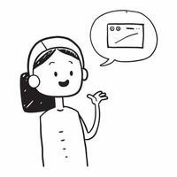 Person with Headset and Excellent Customer Communication concept as A person wearing a headset and communicating with customers set against a blank background with ample space for pure Set 3 vector