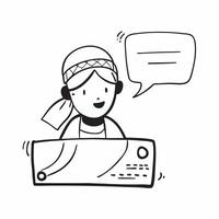 Person with Headset and Interactive Customer Service concept as A person wearing a headset providing interactive customer service set against a blank background offering space for pure Set 2 vector