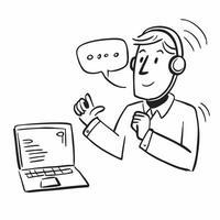 Person with Headset and Responsive Customer Service concept as A person wearing a headset providing responsive customer service set against a blank background with ample space for pure Set 4 vector