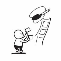 Person with Ladder and Paint Can for Home Painting Service concept as A person holding a ladder and paint can set against a clean background offering space for text or graphics sym pure Set 3 vector