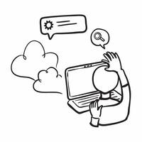 Person with Laptops and Effective Technical Support concept as A person providing technical support with a laptop set against a blank background offering space for text or graphics pure Set 2 vector