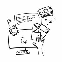 Person with Laptops and Effective Technical Support concept as A person providing technical support with a laptop set against a blank background offering space for text or graphics pure vector