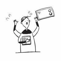 Person with Laptops and Effective Technical Support concept as A person providing technical support with a laptop set against a blank background offering space for text or graphics pure Set 3 vector