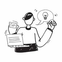 Person with Laptops and Friendly Tech Support concept as A person providing tech support with a friendly attitude holding a laptop set against a blank background offering space for pure vector