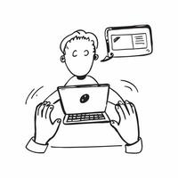 Person with Laptops and Professional Tech Support concept as A person providing tech support with a laptop set against a blank background offering space for text or graphics symbol pure Set 2 vector