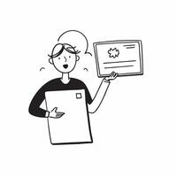 Person with Laptops and Professional Tech Support concept as A person providing tech support with a laptop set against a blank background offering space for text or graphics symbol pure Set 3 vector