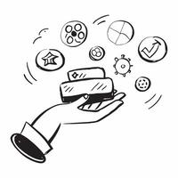 Person with Magic Car and Floating Service Icons concept as A person holding a magic car with floating service icons set against a clean background providing space for text or grap pure Set 2 vector