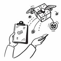 Person with Magic Clipboard and Floating Checklists concept as A person holding a magic clipboard with floating checklists set against a blank background offering space for text or pure Set 4 vector