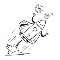 Person with Money Jetpack concept as A person depicted with a jetpack made of money set against a clean background with ample space for text or design elements symbolizing rapid fi pure vector