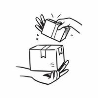 Person with Packages and Efficient Delivery Service concept as A person handling packages symbolizing efficient delivery service set against a clean background with space for text pure Set 2 vector