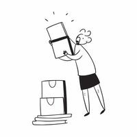 Person with Packages and Efficient Delivery Service concept as A person handling packages symbolizing efficient delivery service set against a clean background with space for text pure Set 3 vector