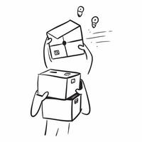 Person with Packages and Reliable Shipping Service concept as A person handling packages symbolizing reliable shipping service set against a clean background with space for text or pure Set 2 vector