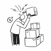 Person with Packages and Reliable Logistics Service concept as A person managing packages symbolizing reliable logistics service set against a clean background offering space for t pure Set 4 vector