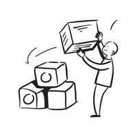 Person with Packages and Reliable Logistics Service concept as A person managing packages symbolizing reliable logistics service set against a clean background offering space for t pure Set 2 vector