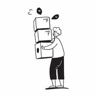 Person with Packages and Reliable Shipping Service concept as A person handling packages symbolizing reliable shipping service set against a clean background with space for text or pure Set 3 vector