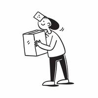 Person with Packages and Timely Delivery Service concept as A person handling packages symbolizing timely delivery service set against a clean background offering space for text or pure Set 3 vector