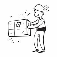Person with Parcel and Delivery Truck for Logistics Service concept as A person holding a parcel with a delivery truck in the background set against a clean background offering spa pure Set 4 vector