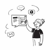 Person with Phone and Friendly Customer Support concept as A person holding a phone and providing friendly customer support set against a blank background with ample space for text pure vector