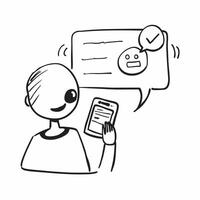Person with Phone and Friendly Customer Support concept as A person holding a phone and providing friendly customer support set against a blank background with ample space for text pure Set 4 vector