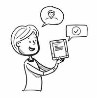 Person with Phone and Friendly Support Service concept as A person holding a phone providing friendly support service set against a blank background offering space for text or grap pure Set 4 vector
