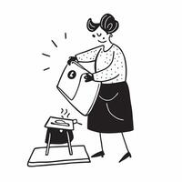 Person with Sewing Machine and Fabric for Tailoring Service concept as A person using a sewing machine with fabric set against a clean background offering space for text or graphic pure Set 2 vector