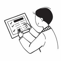 Person with Tablet and Booking System for Hospitality Service concept as A person using a tablet with a booking system set against a blank background providing space for text or gr pure Set 3 vector