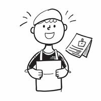 Person with Toolbelt and Blueprint for Home Improvement Service concept as A person wearing a toolbelt and holding a blueprint set against a clean background offering space for tex pure vector