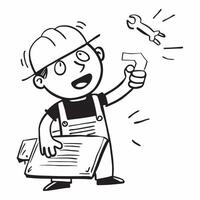 Person with Toolbelt and Blueprint for Home Improvement Service concept as A person wearing a toolbelt and holding a blueprint set against a clean background offering space for tex pure Set 6 vector