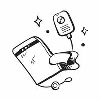 Phone and Earbuds Isolated concept as A image featuring a smartphone and earbuds isolated on a white background Perfect for illustrating communication and connectivity in a pure Set 4 vector
